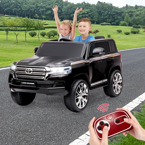 Garvee Ride - P Series: 12V Toyota Land Cruiser Kids' Car: Remote, LED, 3 Speeds, Dual 45W Motors, USB Music, Seat Belt, CPC & ASTM Approved - Black(2)