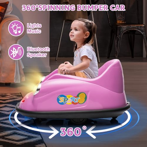 Garvee Ride - P Series: 12V Battery Car for Kids W/Parent Remote, Led Lights, 2-Speed, 360°Spin - Purple