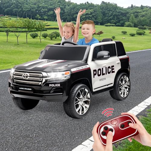 Garvee Ride - P Series: 12V Toyota Land Cruiser Kids' Car: Remote, LED, 3 Speeds, Dual 45W Motors, USB Music, Seat Belt, CPC & ASTM Approved - Black and White