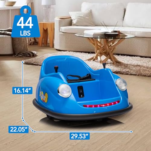 Garvee Ride - P Series: 12V Battery Car for Kids W/Parent Remote, Led Lights, 2-Speed, 360°Spin - Blue
