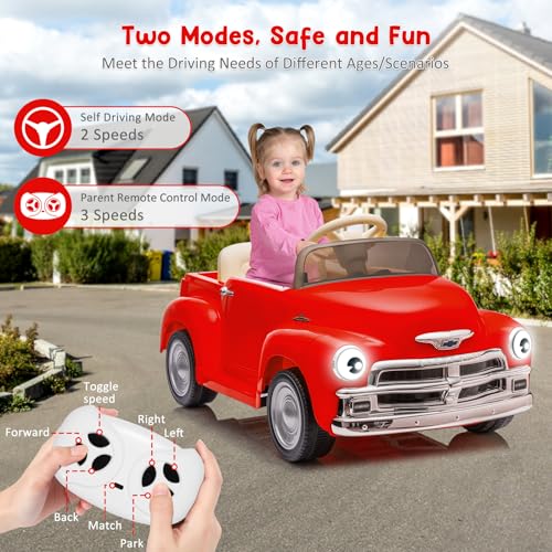 Garvee Ride - P Series: 3, 12V Ride On Car for Kids with Lcd Show, Led Lights, Battery Powered 4-Wheels Ride On Toy with Seat Belt, Slow Start, Electric Toy Car