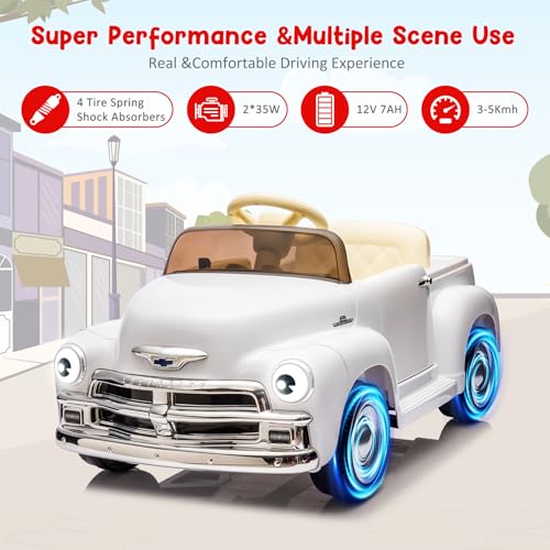 Garvee Ride - P Series: 12V Ride On Car for Kids Ages 3-5, Power Wheel Ride-on Toys W/parent Remote, Music Player, 4 Wheel Cushion, Kids Electric Cars with 2 Speed, Dual Doors, Front &ear Headlights