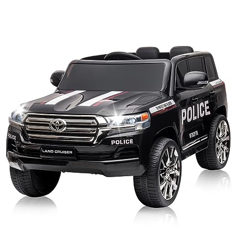 Garvee Ride - P Series: 12V Toyota Land Cruiser Kids' Car: Remote, LED, 3 Speeds, Dual 45W Motors, USB Music, Seat Belt, CPC & ASTM Approved - Black