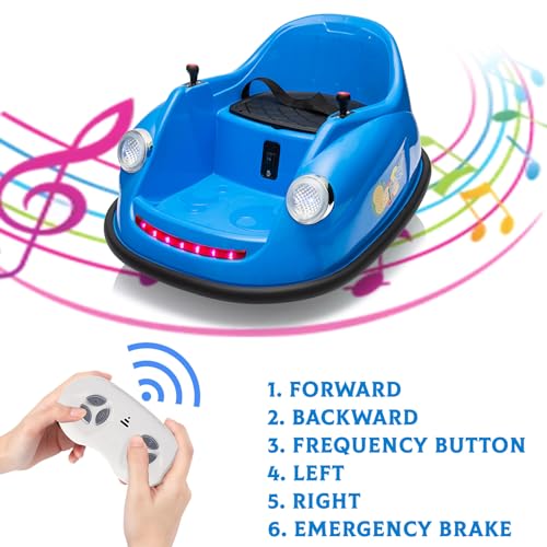 Garvee Ride - P Series: 12V Battery Car for Kids W/Parent Remote, Led Lights, 2-Speed, 360°Spin - Blue