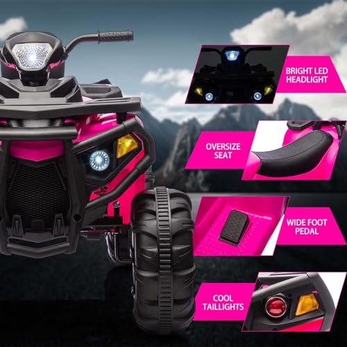 Garvee Ride - P Series: 4 Wheeler Electric Vehicle for Big Kids 2 Seater Battery Powered Ride On Toy Car with Spring Suspension, LED Lights, High & Low Speed, Music, USB, Soft Start for Toddlers, Pink