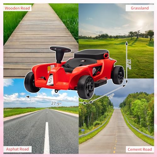 Garvee Ride - P Series: 2 Seaters 4-Wheelers Electric Ride On Toy for Kids, 24V 120W*2 Powerful Motors Max Load 200 Lbs, Two Driver Modes + Remote Control Modes for Toddlers Child with Music, USB, Storage Box, Red