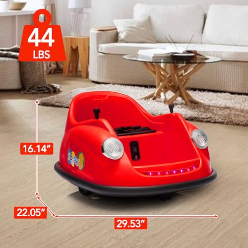 Garvee Ride - P Series: 12V Battery Car for Kids W/Parent Remote, Led Lights, 2-Speed, 360°Spin - Red