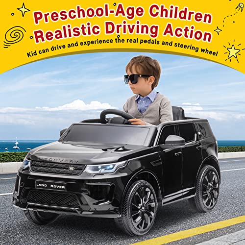 Garvee Ride - P Series: 12V Land Rover mini Kids Ride-On Car: Remote Control, LED Lights, Bluetooth, Music, Radio, Battery Powered, for Ages 3-8 - Black