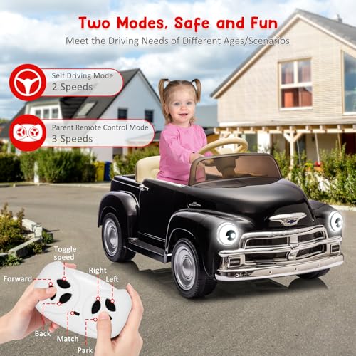 Garvee Ride - P Series: 12V Ride On Car for Kids Ages 3-5, Power Wheel Ride-on Toys W/parent Remote, Music Player, 4 Wheel Cushion, Kids Electric Cars with 2 Speed, Dual Doors, Front &ear Headlights