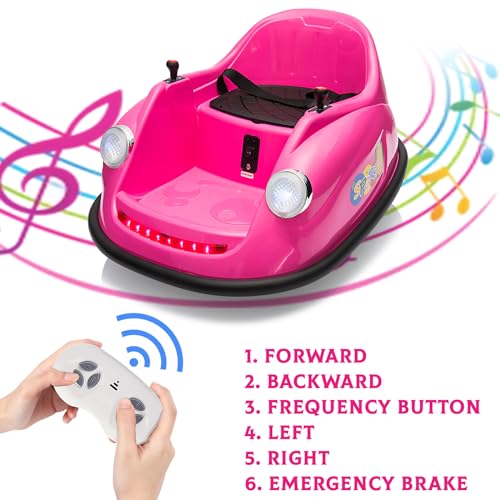 Garvee Ride - P Series: 12V Battery Car for Kids W/Parent Remote, Led Lights, 2-Speed, 360°Spin - Pink