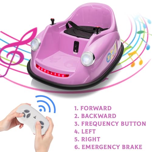 Garvee Ride - P Series: 12V Battery Car for Kids W/Parent Remote, Led Lights, 2-Speed, 360°Spin - Purple