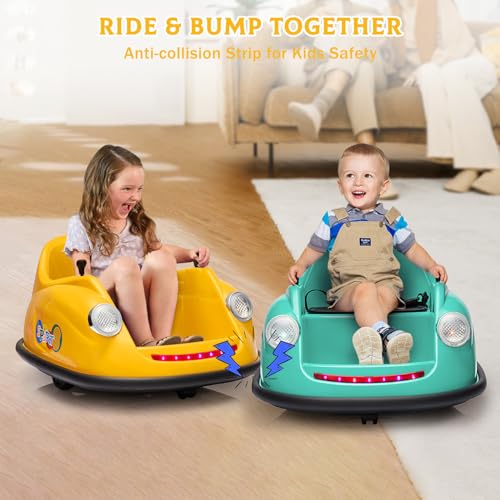 Garvee Ride - P Series: 12V Battery Car for Kids W/Parent Remote, Led Lights, 2-Speed, 360°Spin - Yellow