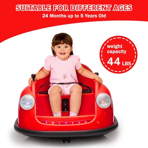 Garvee Ride - P Series: 12V Battery Car for Kids W/Parent Remote, Led Lights, 2-Speed, 360°Spin - Red