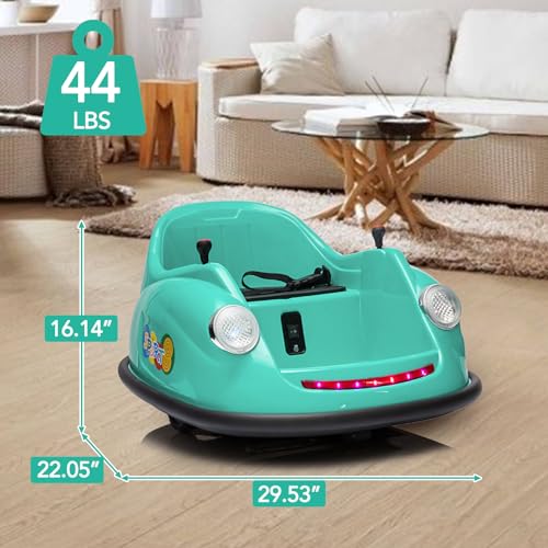 Garvee Ride - P Series: 12V Battery Car for Kids W/Parent Remote, Led Lights, 2-Speed, 360°Spin - Green