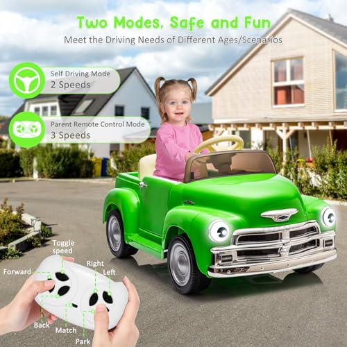 Garvee Ride - P Series: 3, 12V Ride On Car for Kids with Lcd Show, Led Lights, Battery Powered 4-Wheels Ride On Toy with Seat Belt, Slow Start, Electric Toy Car