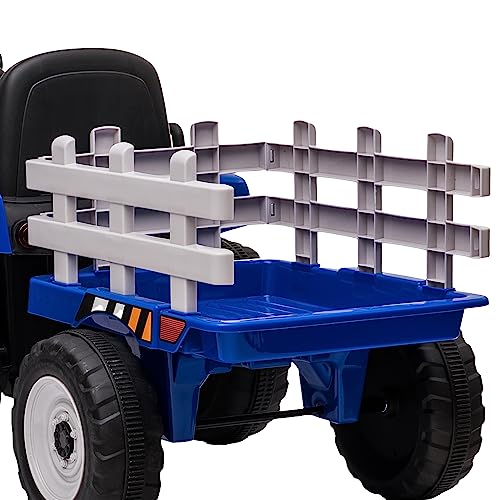 Garvee Ride - P Series: 12V Electric Tractor & Trailer for Kids, 3-6 Yrs - With RC - Blue / 35W