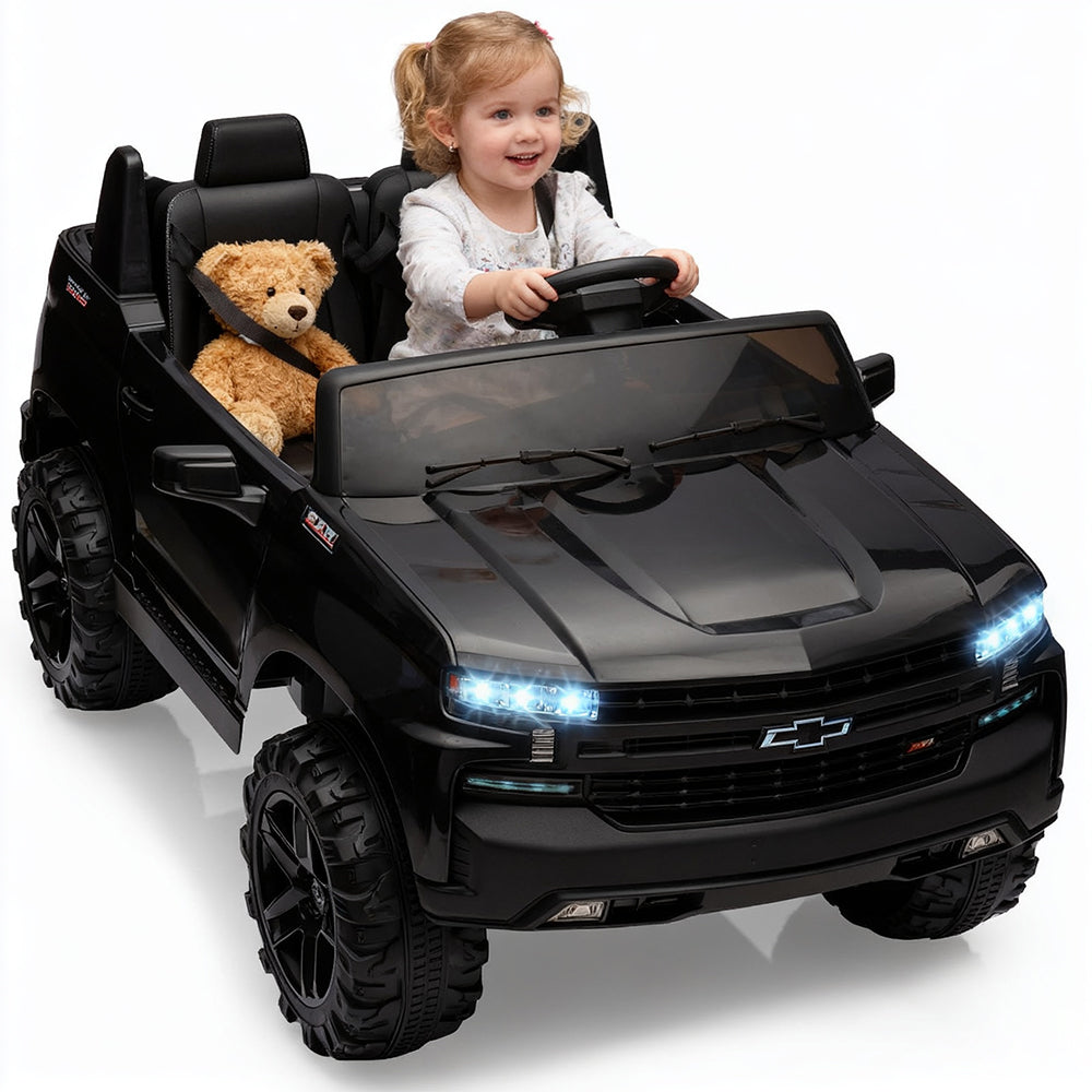 Garvee Ride - P Series: 24V 2-Seater Ride On Car For Kids For 3 - 8 years, Licensed Chevrolet Silverado - Grey