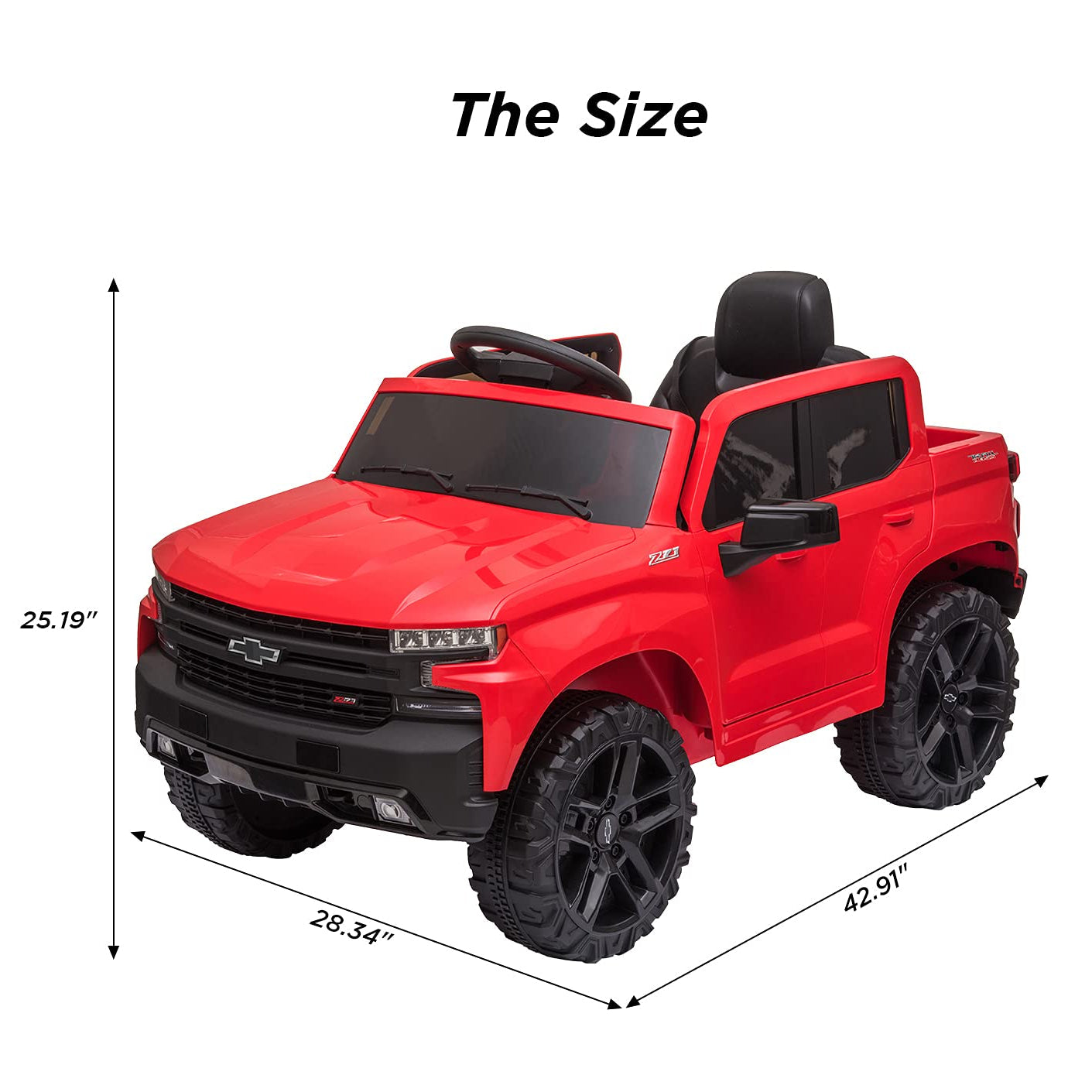 Garvee Ride - P Series: 12V Ride on Car with Remote Control, Battery Powered Licensed Chevrolet Silverado GMC Kids Ride On Truck, Toddler Electric Vehicles Toys,Music,FM,Bluetooth, Spring Suspension, LED Light - Red