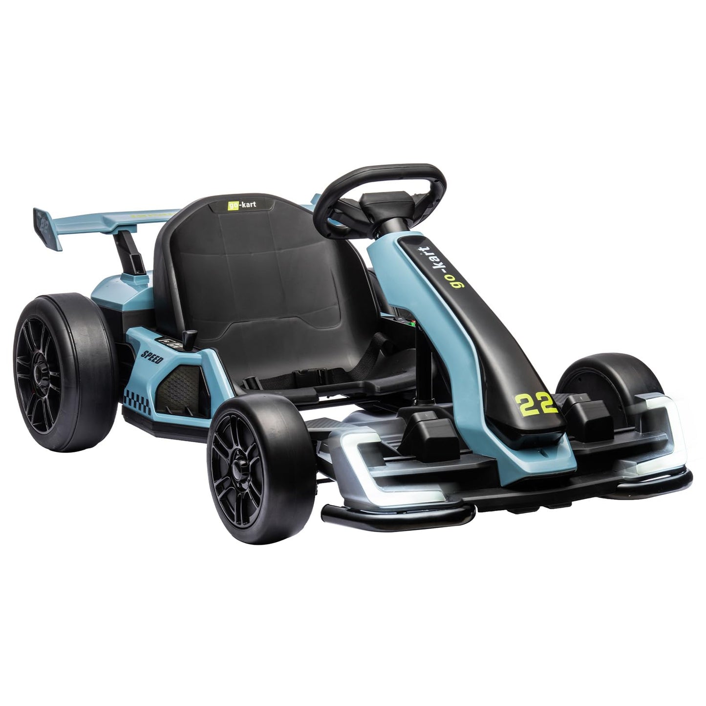 Garvee Ride - G Series: 24V Electric Go Kart, with 300W Strong Motor, Drift/Sport Mode, Big Battery, Eva Tire,Length Adjustment for Outdoor Racing Toy-Blue
