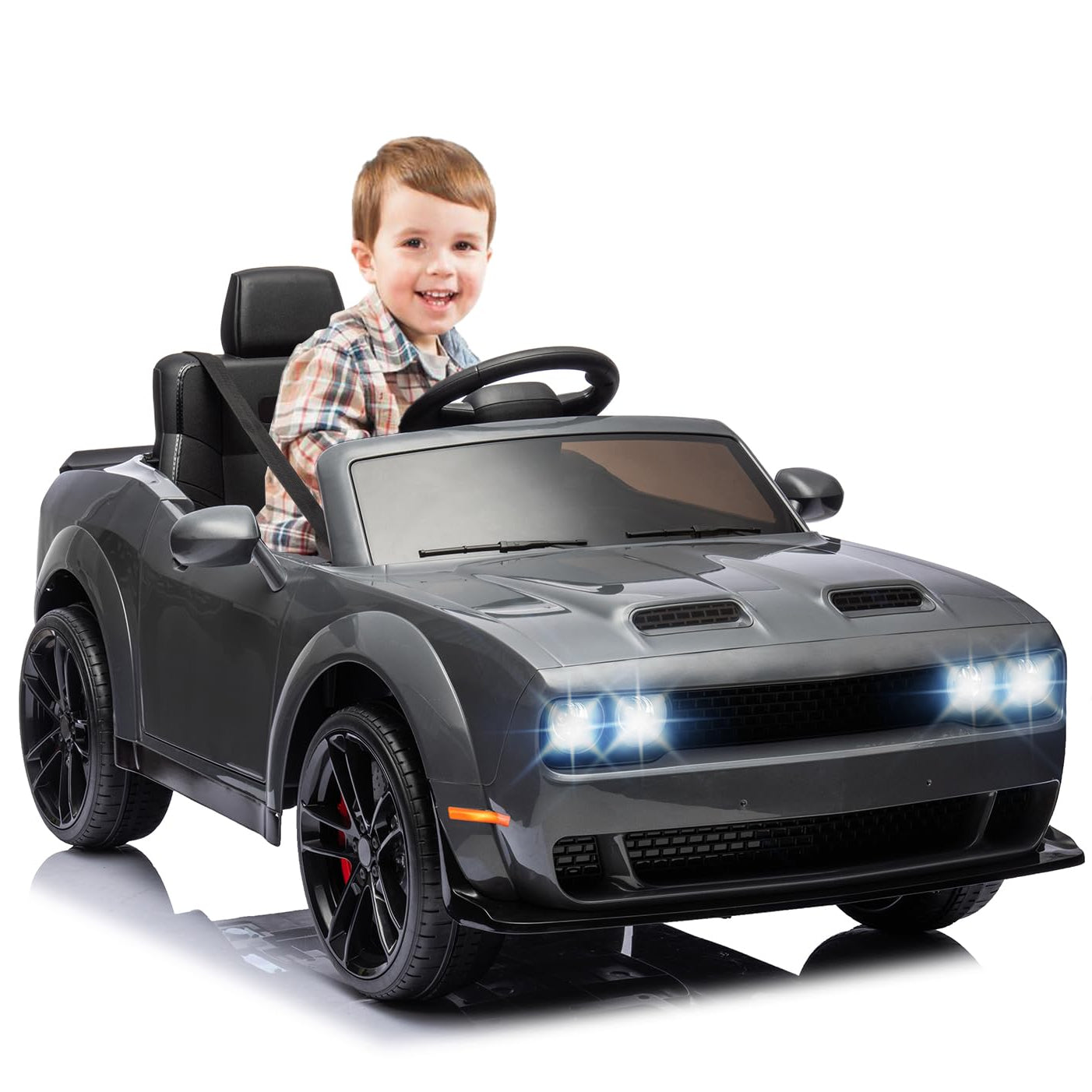 Garvee Ride - P Series: 12V Kids' Electric Ride On Car, Licensed Dodge Challenger Electric Car, Battery Powered Car with Parental Remote & Kids Manual Control, Battery Display, Volume Control for Kids