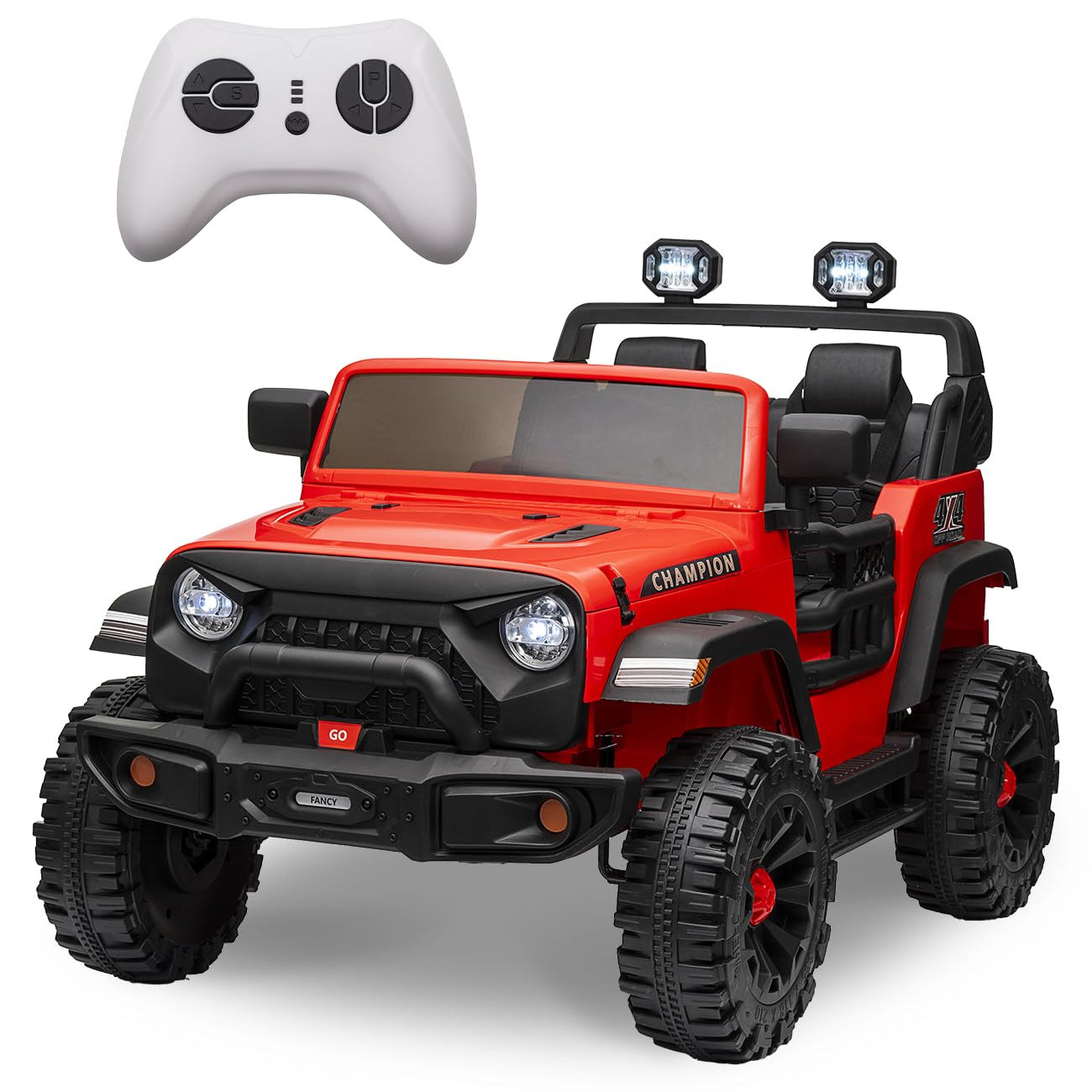 Garvee Ride - P Series: 24V Ride On Car 2 Seater For Kids Age 3+ , XL Electric Vehicles for Big Kids with 20" Wide Seat, 3 Speed, 2x200W Powerful Motor, Suspension, Bluetooth, Music,Power Wheels with Parent Control for Kids to Drive - Red