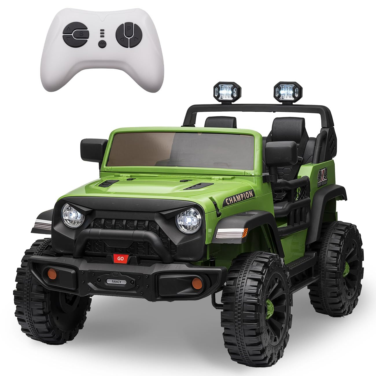 Garvee Ride - P Series: 24V Ride On Car 2 Seater For Kids Age 3+ , XL Electric Vehicles for Big Kids with 20" Wide Seat, 3 Speed, 2x200W Powerful Motor, Suspension, Bluetooth, Music,Power Wheels with Parent Control for Kids to Drive - Green