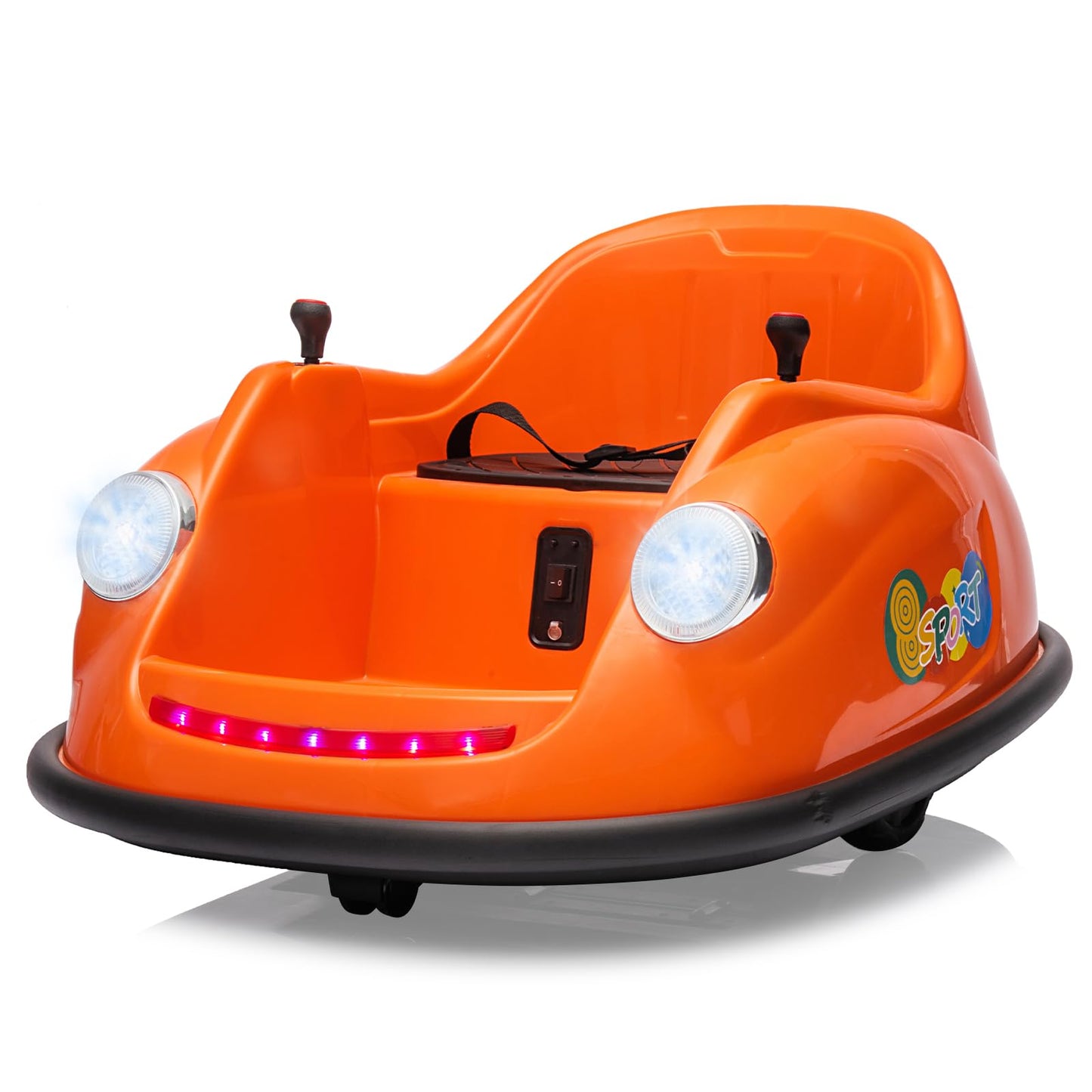 Garvee Ride - P Series: 12V Battery Car for Kids W/Parent Remote, Led Lights, 2-Speed, 360°Spin - Orange