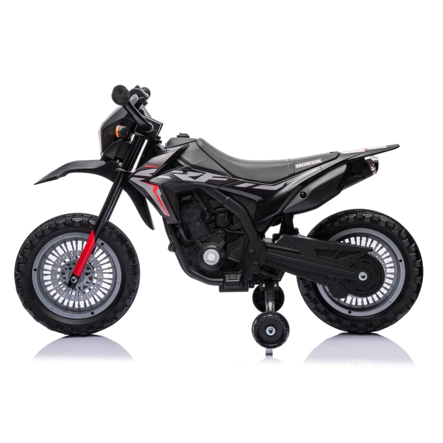 Garvee Ride - P Series: Kids Electric Ride on Motorcycle, Licensed Honda Battery Powered Motorbike Toy, with Training Wheels, Rechargeable Battery, Headlight, Engine Sounds, for Children Girls Boys - Black