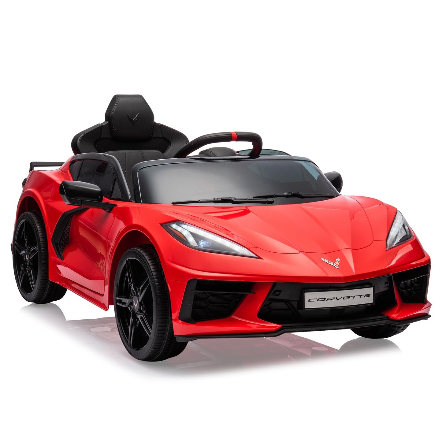 Garvee Ride - P Series: 12V Kids Ride on Car Licensed Corvette Battery Powered Car Toddles Electric Sports Car Toy with Remote Control, Visual Dashboard, LED Lights, Music, Gifts for Boys Girls, Red