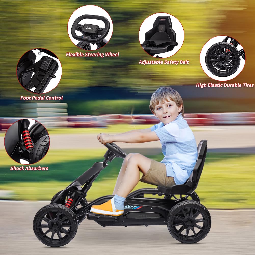 Garvee Ride - P Series: 12V Electric Go Kart for Kids,7Ah Battery Powered Car for Toddlers, Adjustable Seat, High/Low Variable Speeds,EVA Wheels, for 3-6 Years - Black