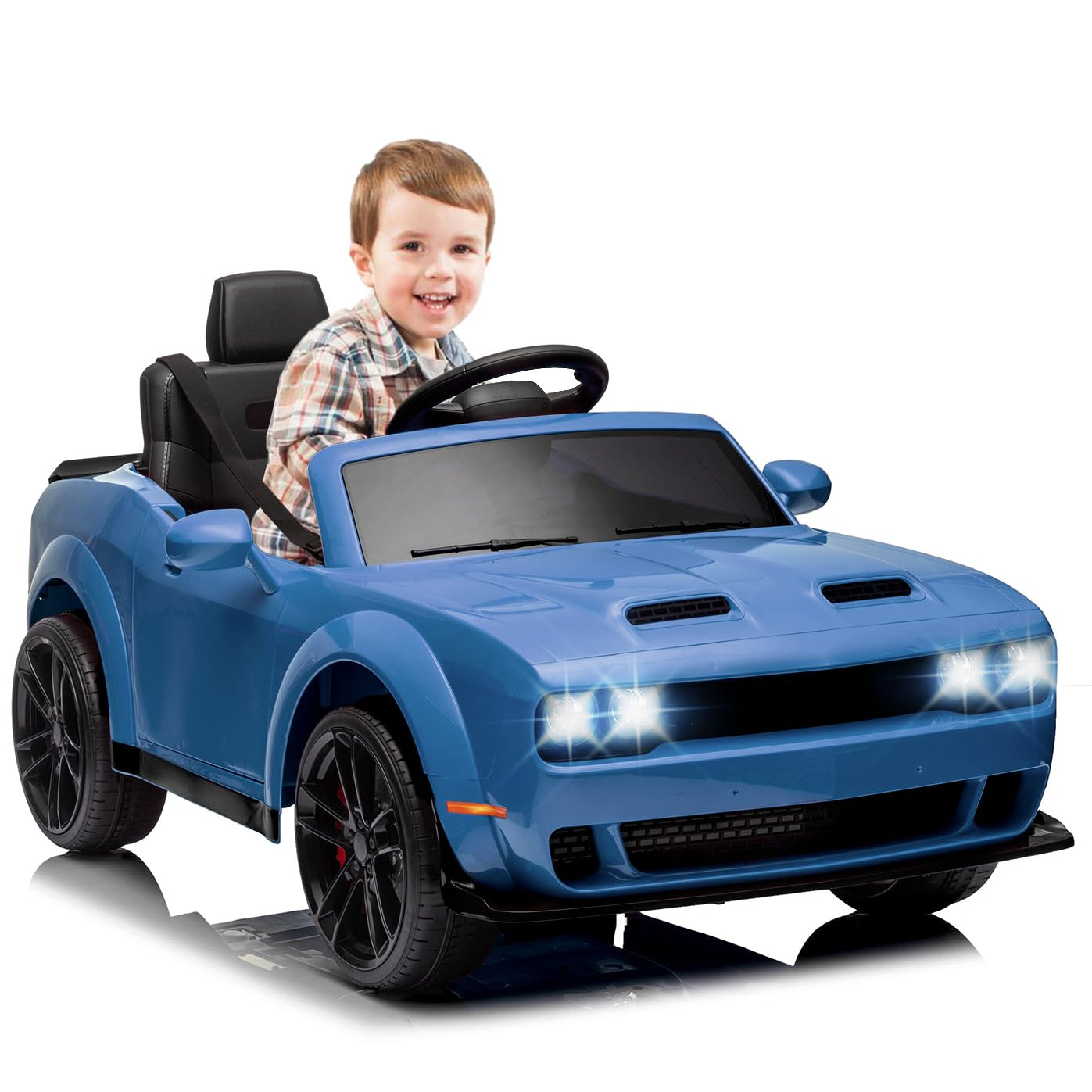 Garvee Ride - P Series: 12V Electric Vehicles Battery Powered with Remote Control, LED Lights, Bluetooth, MP3 for Boys Girls - Blue