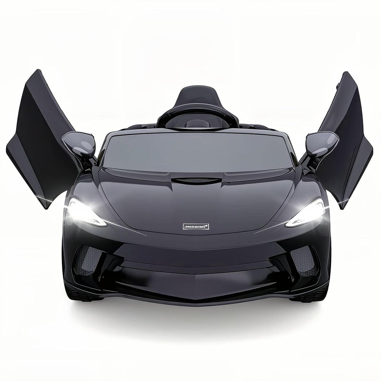 Garvee Ride - P Series: 12V Kids Ride on Car, Licensed Mclaren Battery Powered Electric Car with Remote Control, 3 Speeds, Bluetooth Music, Horn, LED Lights, 4-Wheel Ride on Toys - Black