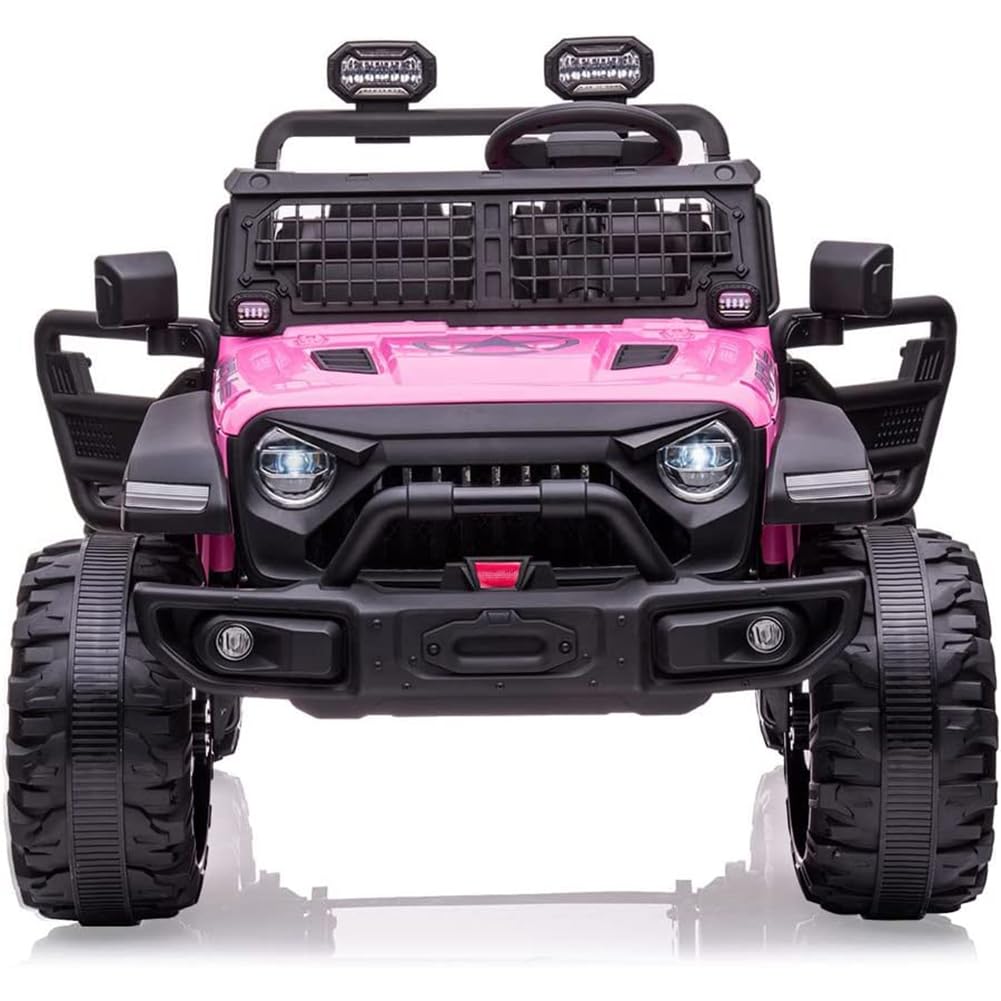 Garvee Ride - P Series: 2 Seats Battery Powered Electric Truck with Remote Control, 24V Kids Ride on Toy with 20inch Extra Width Seat for 3-8 Years Kids, Pink