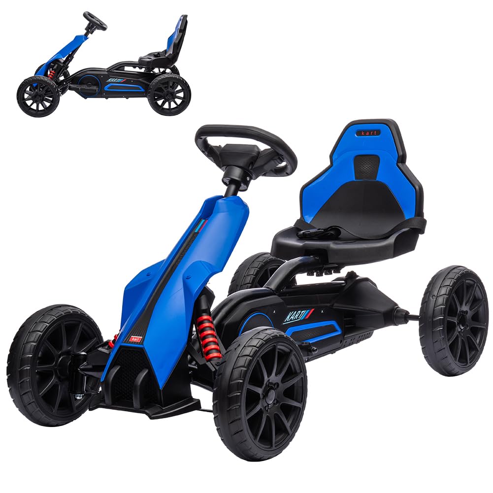 Garvee Ride - P Series: 12V Electric Go Kart for Kids,7Ah Battery Powered Car for Toddlers, Adjustable Seat, High/Low Variable Speeds,EVA Wheels, for 3-6 Years - Blue