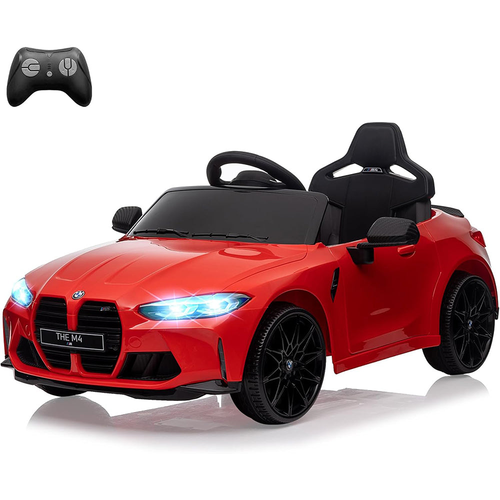 Garvee Ride - P Series: 12V Electric Ride On Car for 37-83 Months, w/RC,Licensed by BMW M4,Power Wheels for Boys Girls, with Suspension System,3 Speeds, Bluetooth, MP3, Double Door, LED Light - Red