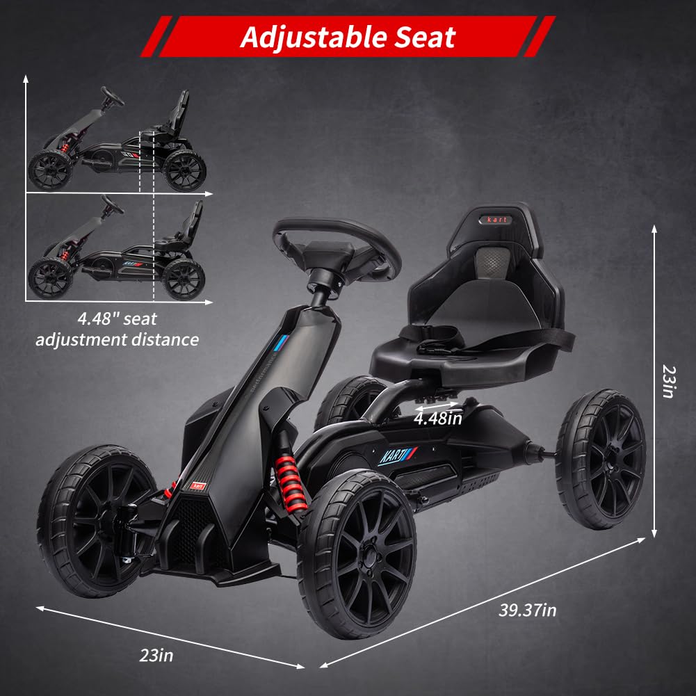 Garvee Ride - P Series: 12V Electric Go Kart for Kids,7Ah Battery Powered Car for Toddlers, Adjustable Seat, High/Low Variable Speeds,EVA Wheels, for 3-6 Years - Black