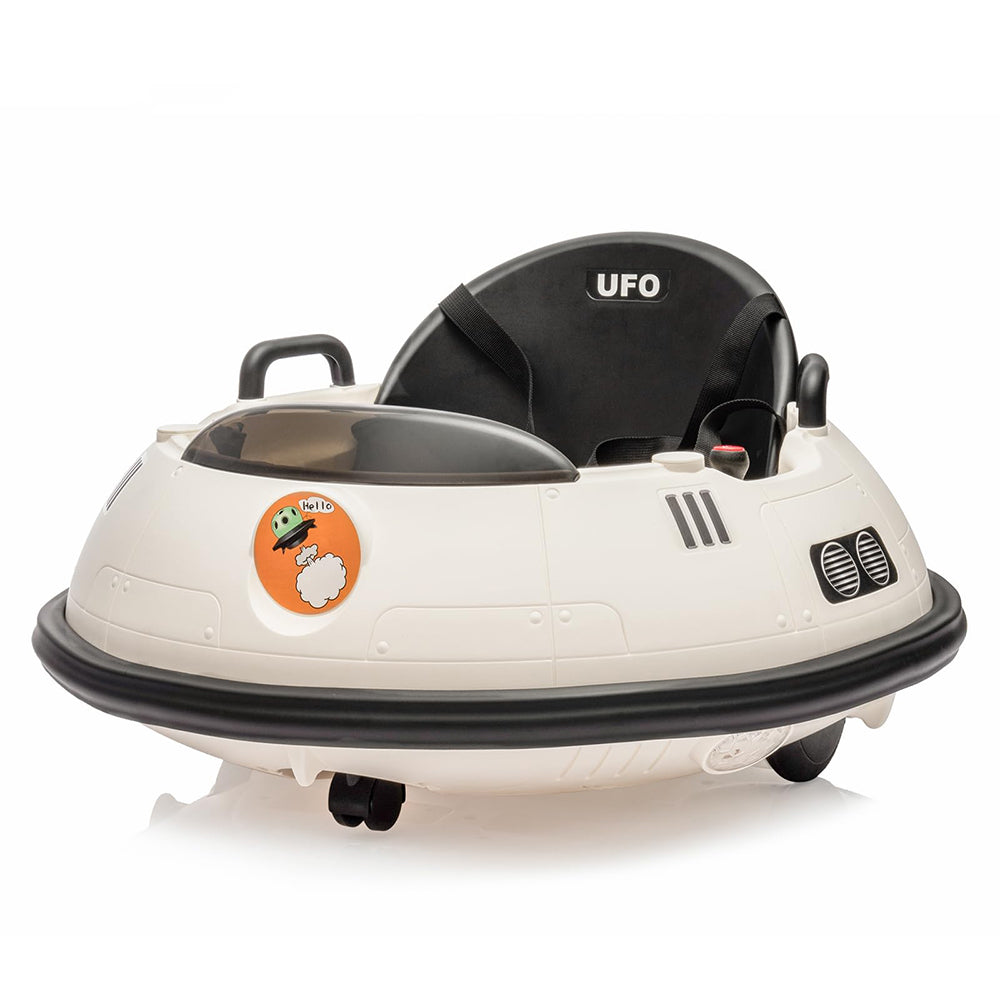 Garvee Ride B Series 12V Electric Ride on Bumper Car for Toddlers, Kids Bumper Car with Remote Control, LED Lights & 360 Degree Spin, Indoor and Outdoor for 18+ Months Kids - White