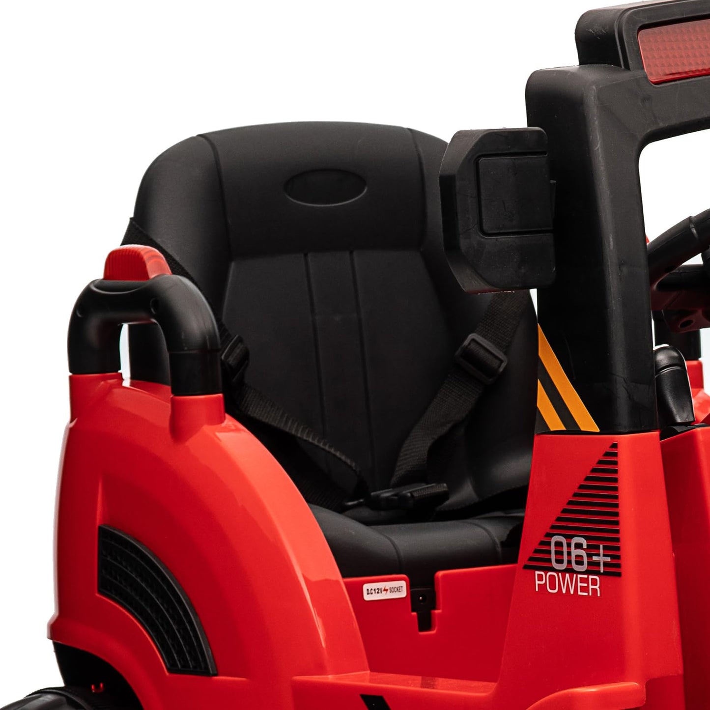 Garvee Ride - P Series: 12V Electric Forklift Ride-On: Liftable Fork, Remote, Music, Realistic Design, 66lb Load, for 3-7 Years - Red