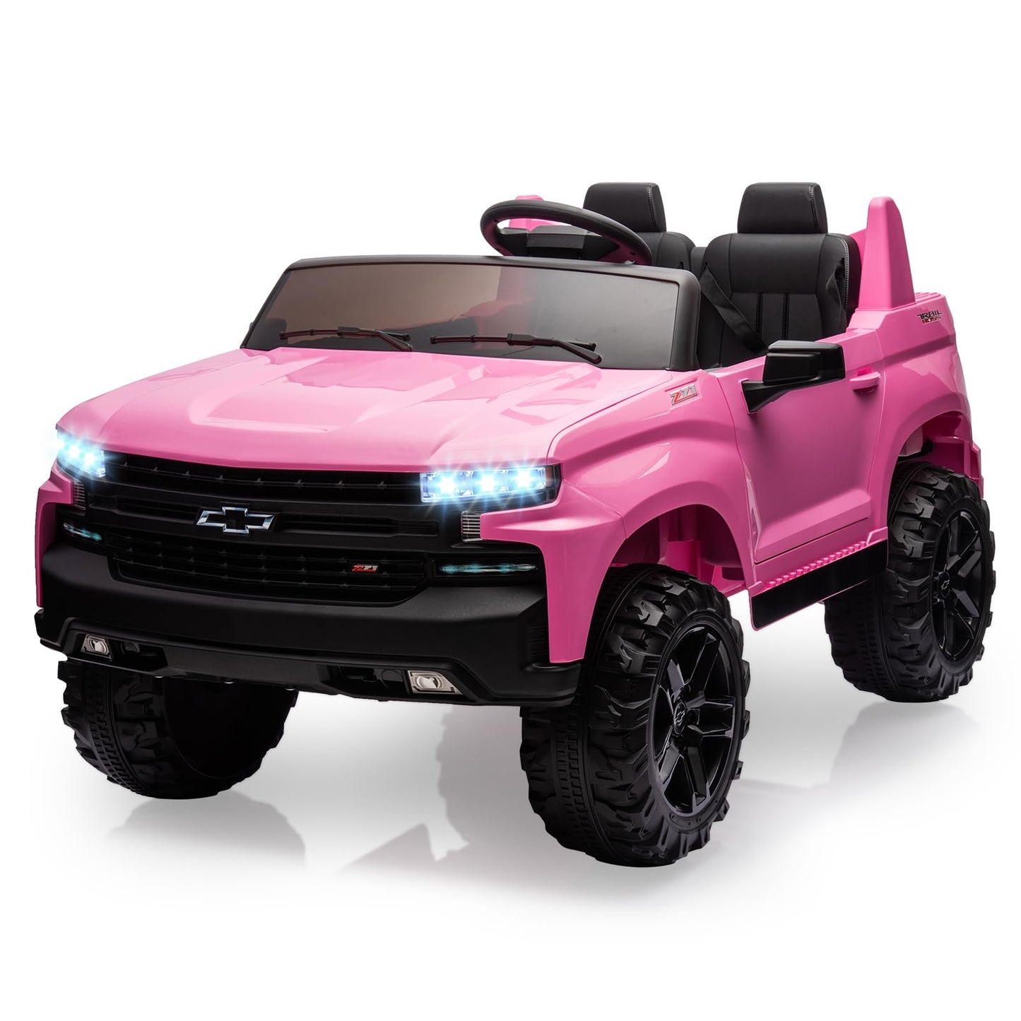 Garvee Ride - P Series: 24V 2-Seater Ride On Car For Kids For 3 - 8 years, Licensed Chevrolet Silverado - Pink