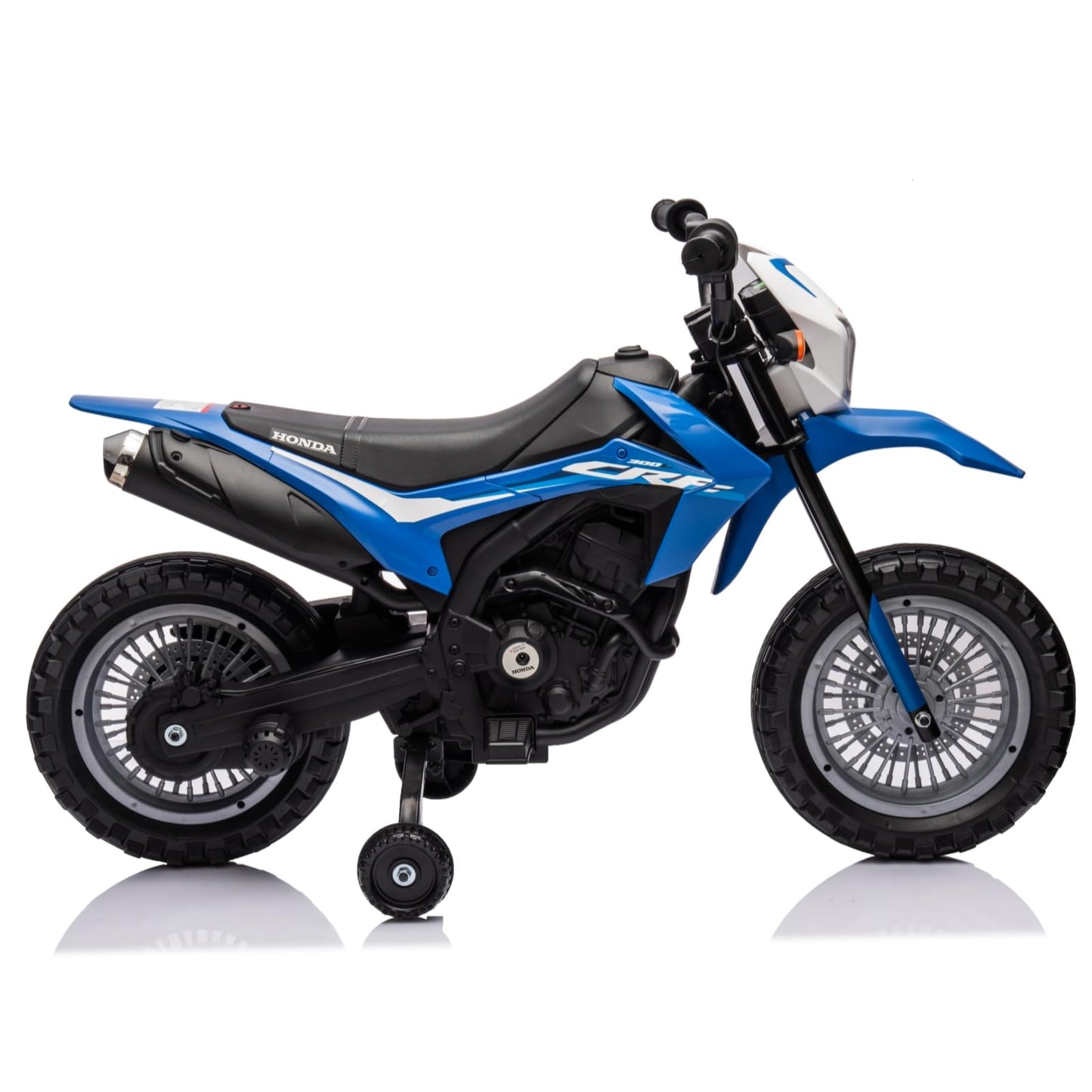 Garvee Ride - P Series: Kids Electric Ride on Motorcycle, Licensed Honda Battery Powered Motorbike Toy, with Training Wheels, Rechargeable Battery, Headlight, Engine Sounds, for Children Girls Boys - Blue