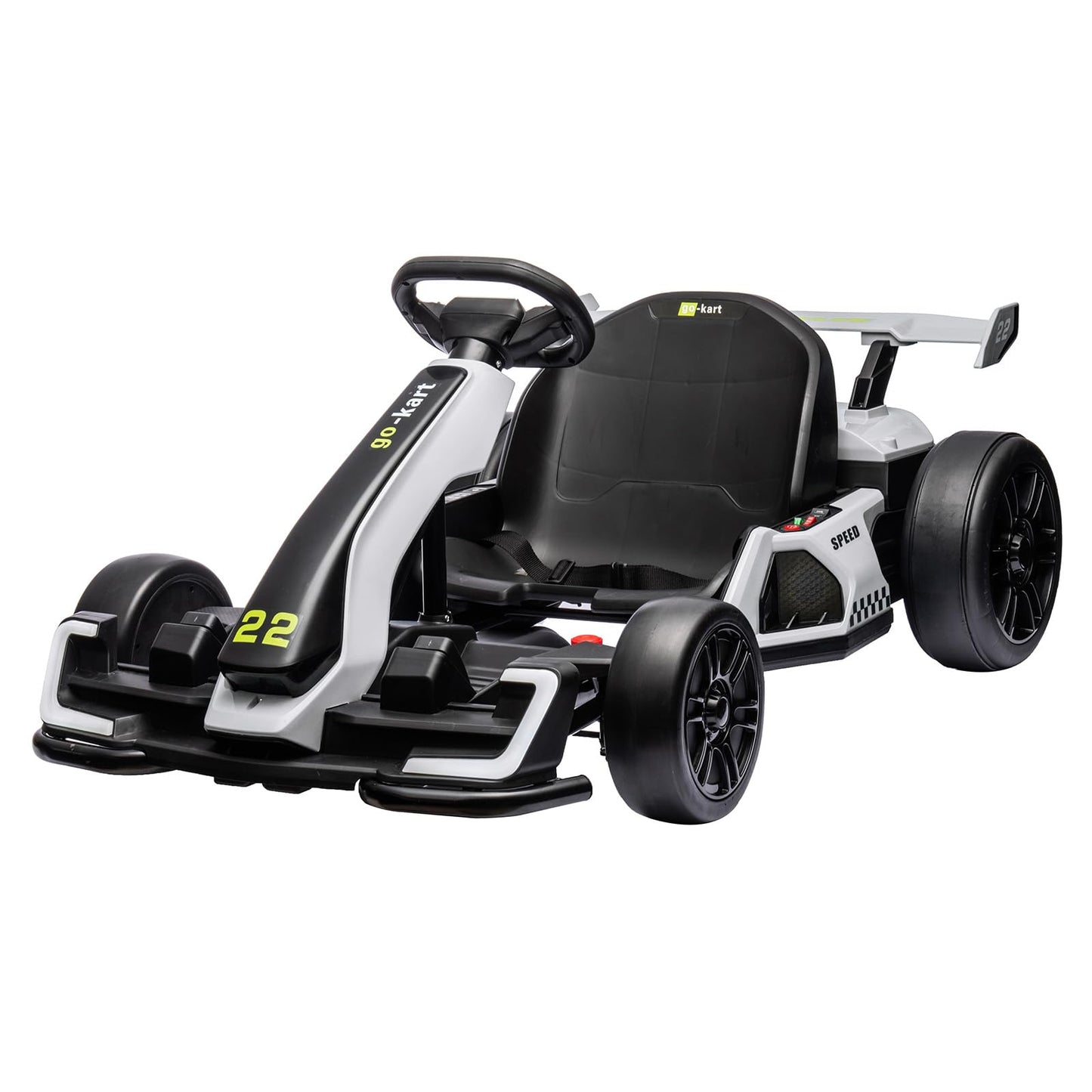 Garvee Ride - G Series: 24V Electric Go Kart, with 300W Strong Motor, Drift/Sport Mode, Big Battery, Eva Tire,Length Adjustment for Outdoor Racing Toy-White