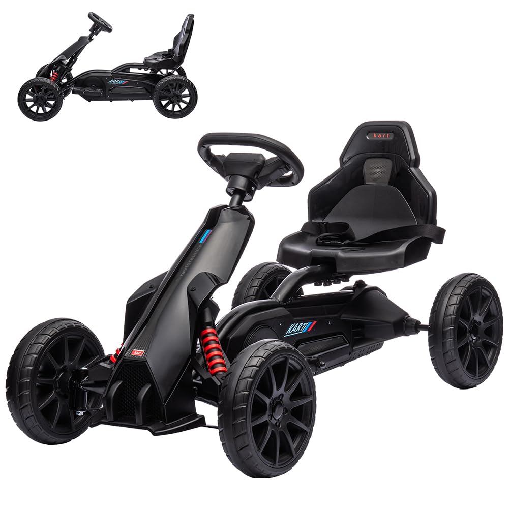 Garvee Ride - P Series: 12V Electric Go Kart for Kids,7Ah Battery Powered Car for Toddlers, Adjustable Seat, High/Low Variable Speeds,EVA Wheels, for 3-6 Years - Black