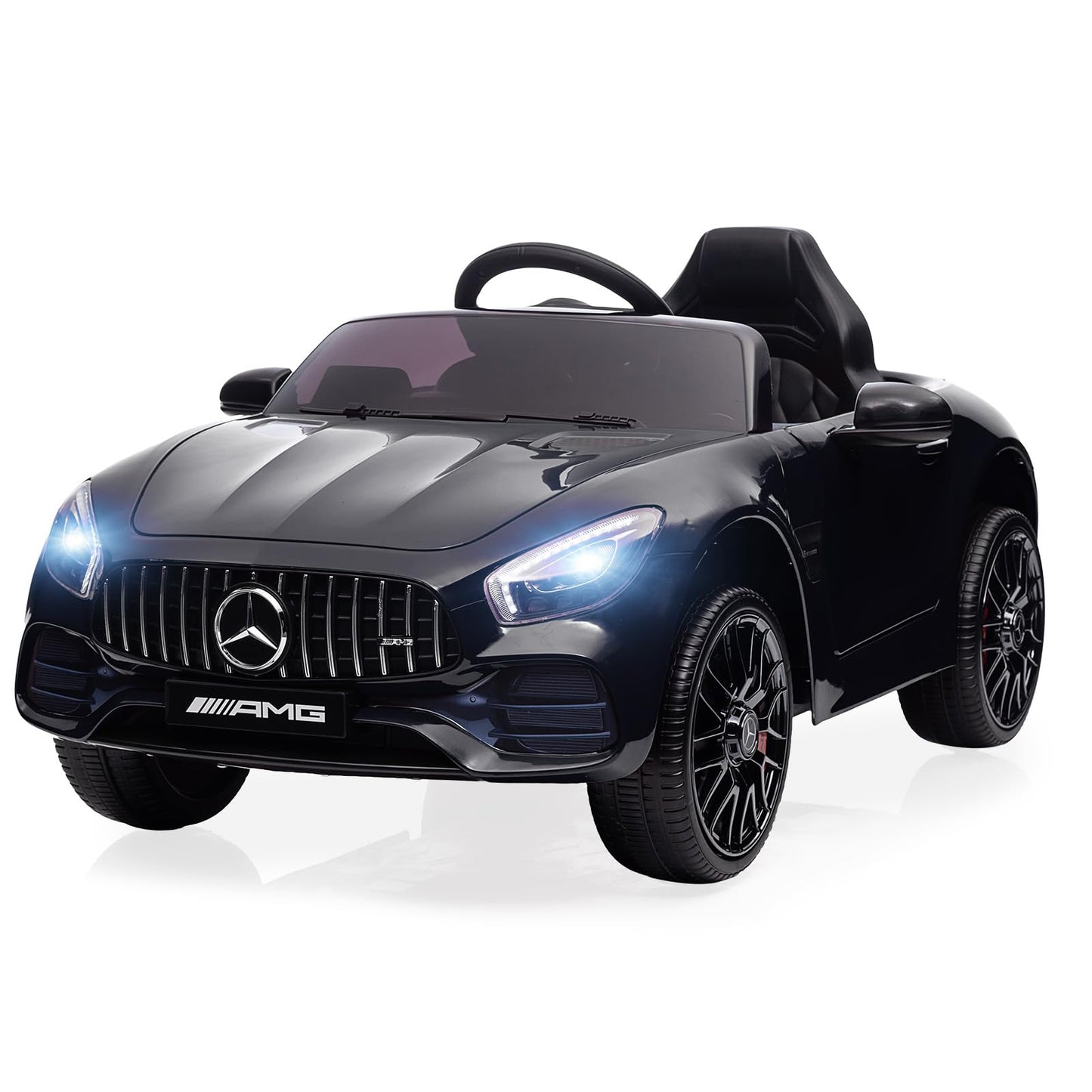 Garvee Ride Car for Kids, 12V Power Battery Electric Vehicles for 3-7 Toddlers, Licensed Mercedes-Benz with Remote Control, MP3 Player - Black
