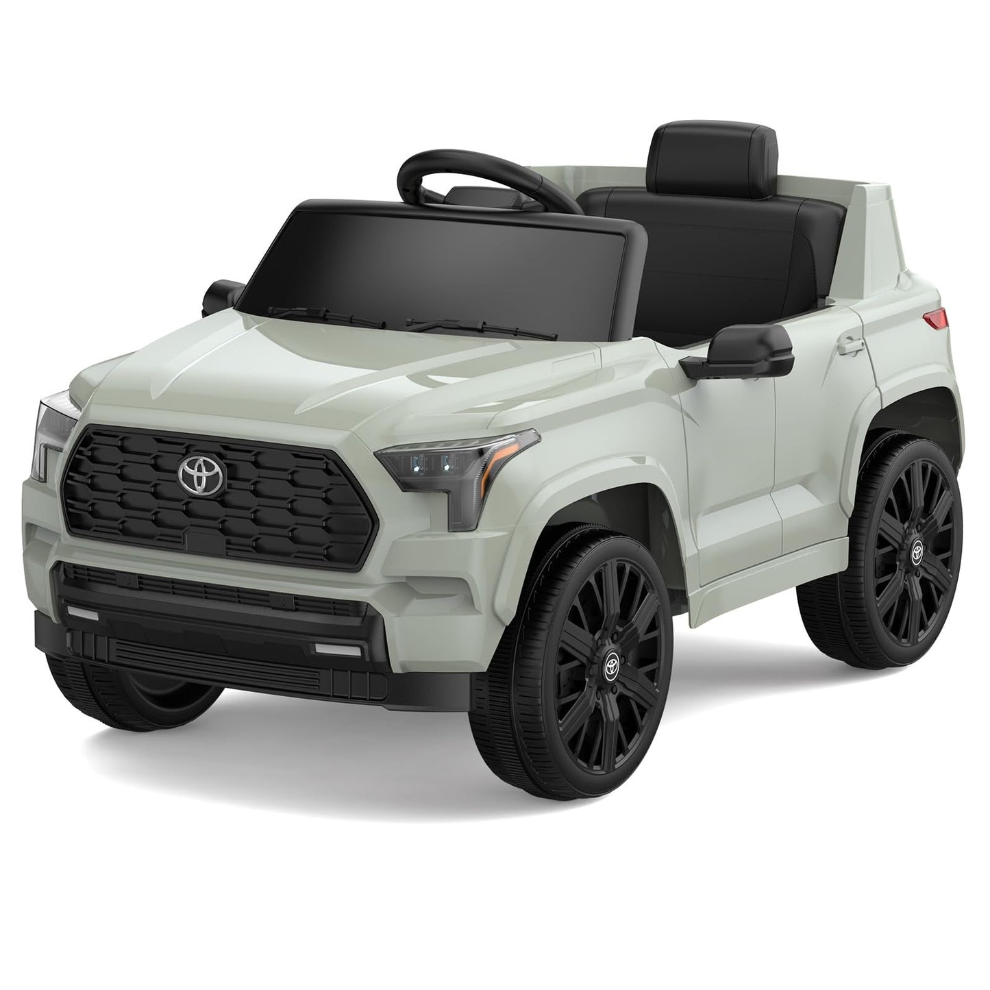Garvee Ride on Truck Car, 12V Licensed Toyota Electric Cars for Kids, Ride on Toys with Remote Control, Spring Suspension, LED Lights, Bluetooth, 3 Speeds - Green