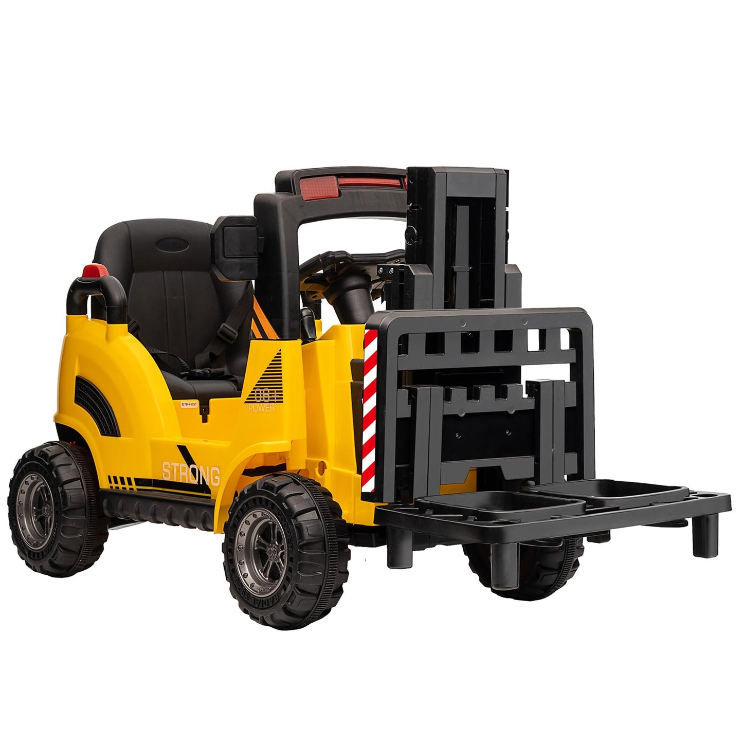 Garvee Ride - P Series: 12V Electric Forklift Ride-On: Liftable Fork, Remote, Music, Realistic Design, 66lb Load, for 3-7 Years - Yellow