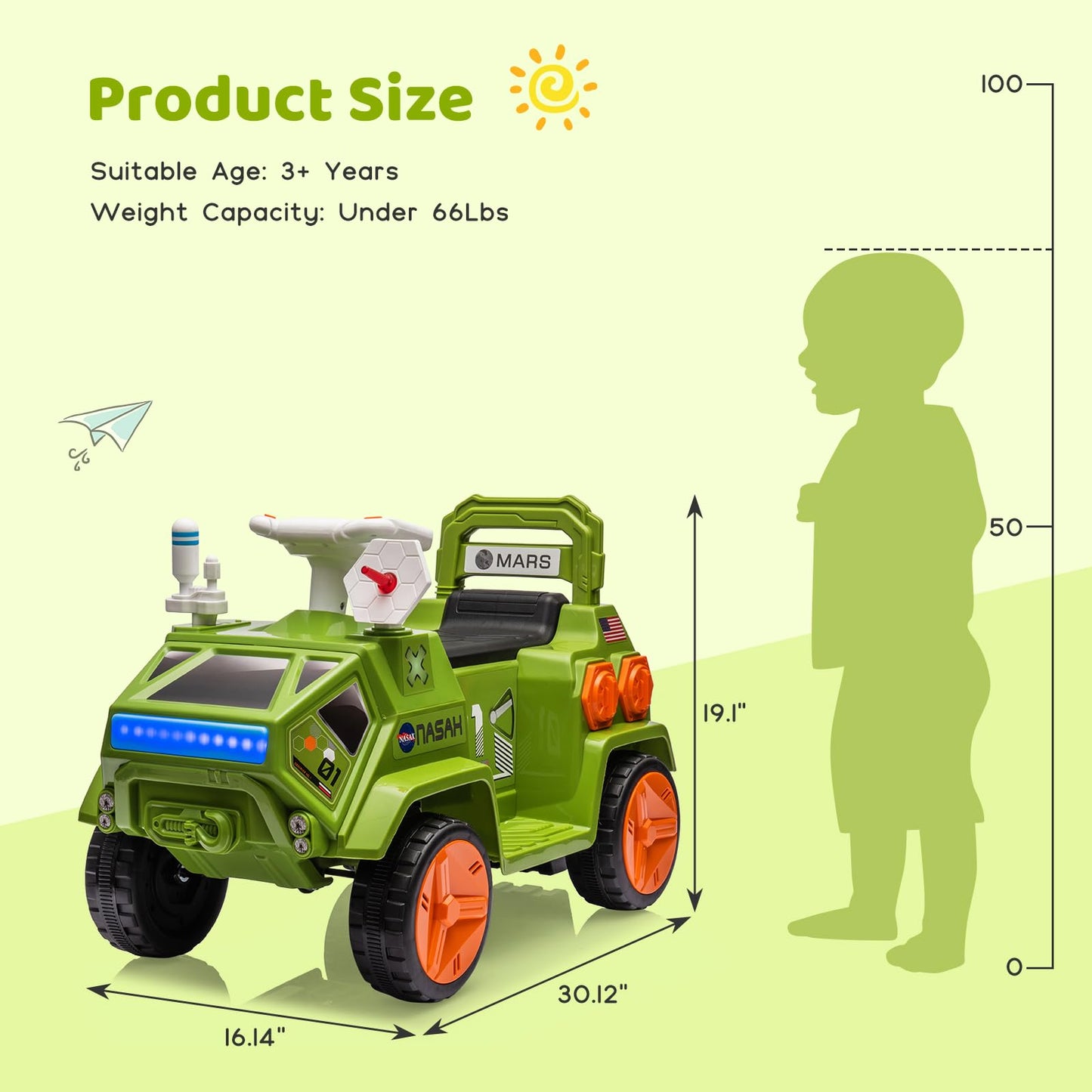 Garvee Ride - P Series: 6V Electric Toddlers Car, with Flash Lights, Music, Easy Control, for Indoor/Outdoor Use, Ride on Toy for Kids