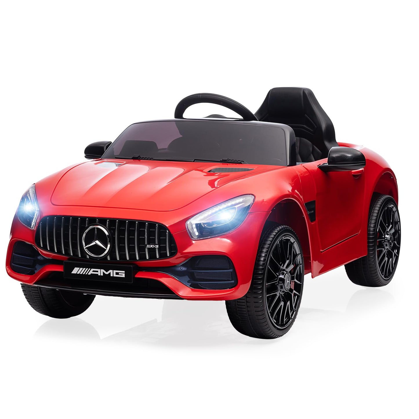 Garvee Ride Car for Kids, 12V Power Battery Electric Vehicles for 3-7 Toddlers, Licensed Mercedes-Benz with Remote Control, MP3 Player - Red