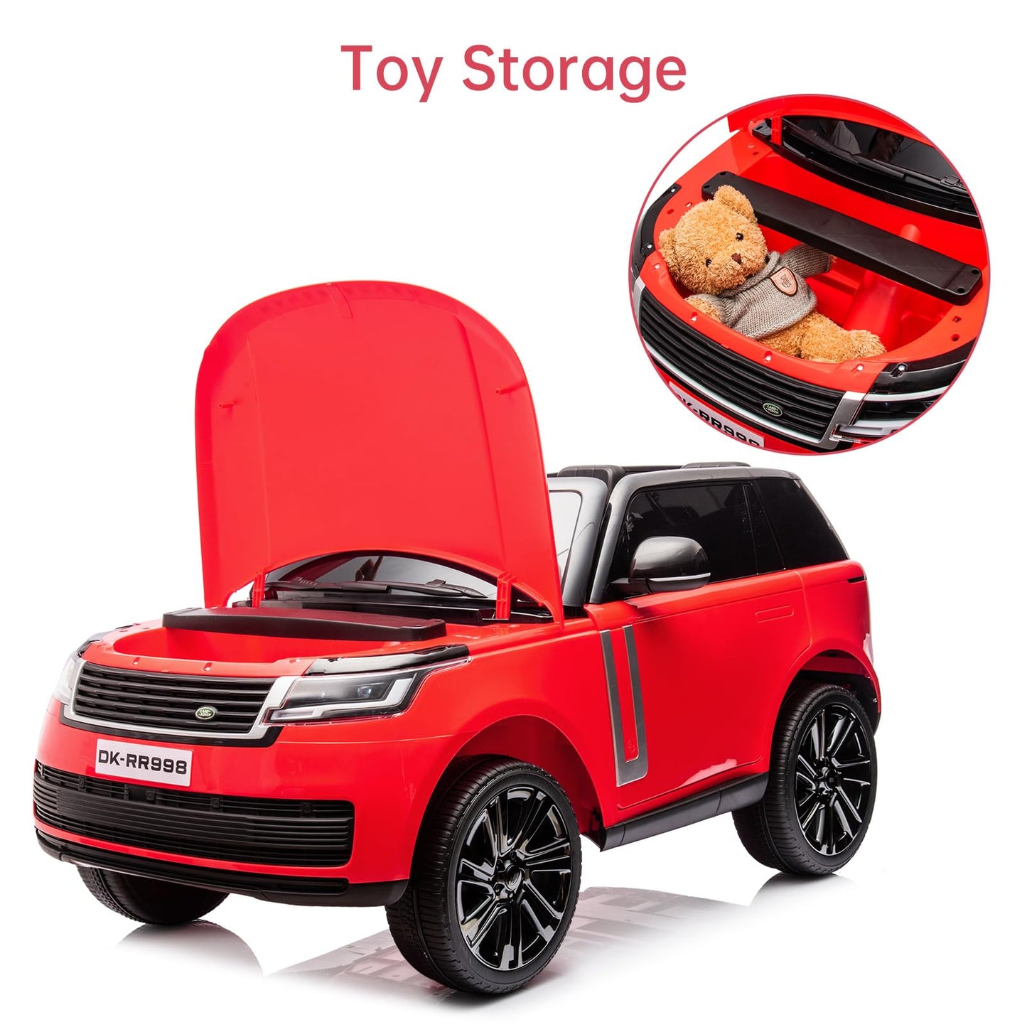 Garvee Ride - P Series: 24V 2-Seater Land Rover Ride-On Car For age 3+, With MP3, 3 Speeds, Remote Control, LED, 4-Wheel Suspension - Red