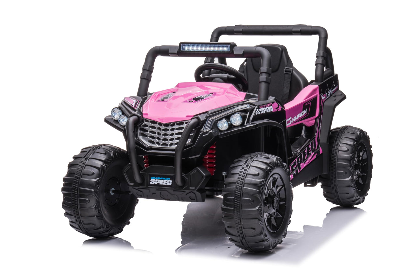 Garvee Ride - P Series: 12V Toy Electric Truck Utv with Large Wide Seat and Remote Control, Led Lights, Wireless Connection, Music, 2 Spring Suspension for 3-8 Boys & Girls