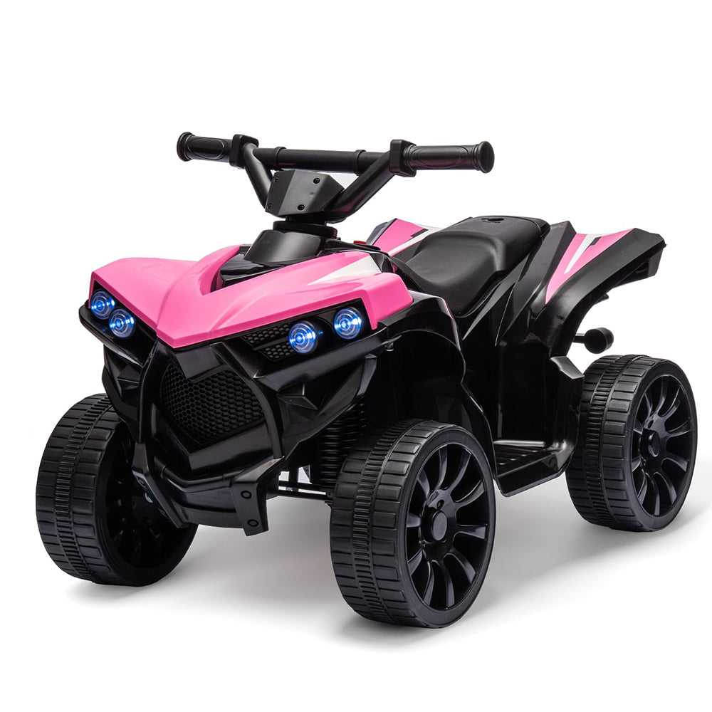 Garvee Ride - P Series: 6V Quad ATV for Kids Toddler 3+ years, Max 55lb Capacity ，With LED, Music, Foot Pedal, Wear-Resistant Wheels, 1.9 MPH - Pink